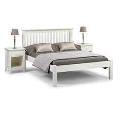 Premium Stone White Finish Shaker Style Low Foot End Bed - Double 4ft 6" (135cm)