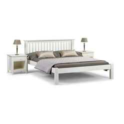 Premium Stone White Finish Shaker Style Low Foot End Bed - King Size 5ft (150cm)