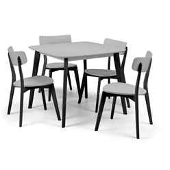 Casa Square Dining Table Grey & 4 Casa Dining Chairs Grey