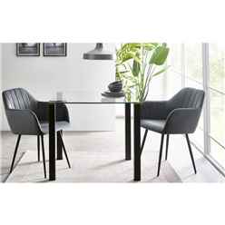 Piero Square Table & 2 Hobart Dining Chairs