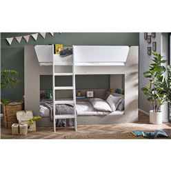 Taupe and White Finish Bunk Bed 3ft (90cm)