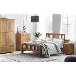 Premium Oak Bed with High Footend (FSC Mix) - Double 4ft 6" (135cm)