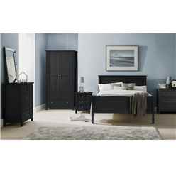 Premium Anthracite Solid Pine Bed with Panelling - Single 3ft (90cm)