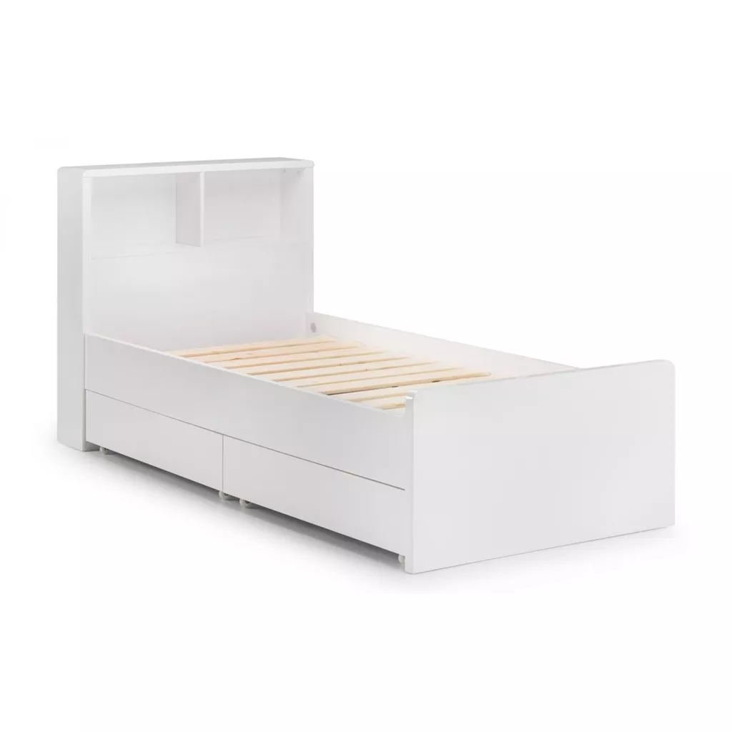 White gloss single bed deals