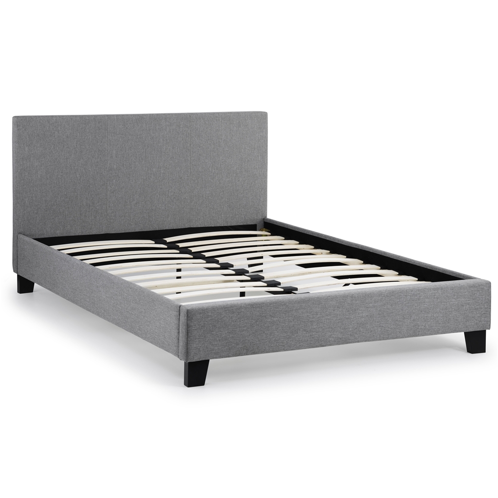 Premium Light Grey Linen Fabric Style Lift Up Storage Bed Frame King