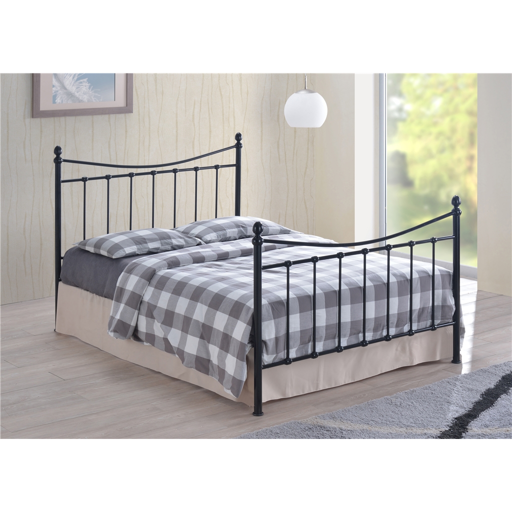 Edwardian Style Black Metal Bed Frame - King Size 5ft