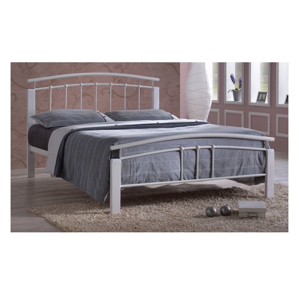 White Metal & White Beech Bed Frame Single 3ft
