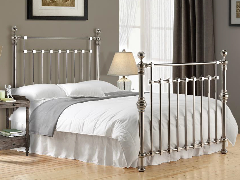 Chrome Squared Metal Bed Frame King 5ft Free Next Day Delivery Time Living Exclusive Chrome Squared Metal Bed Frame King 5ft Free Next Day Delivery