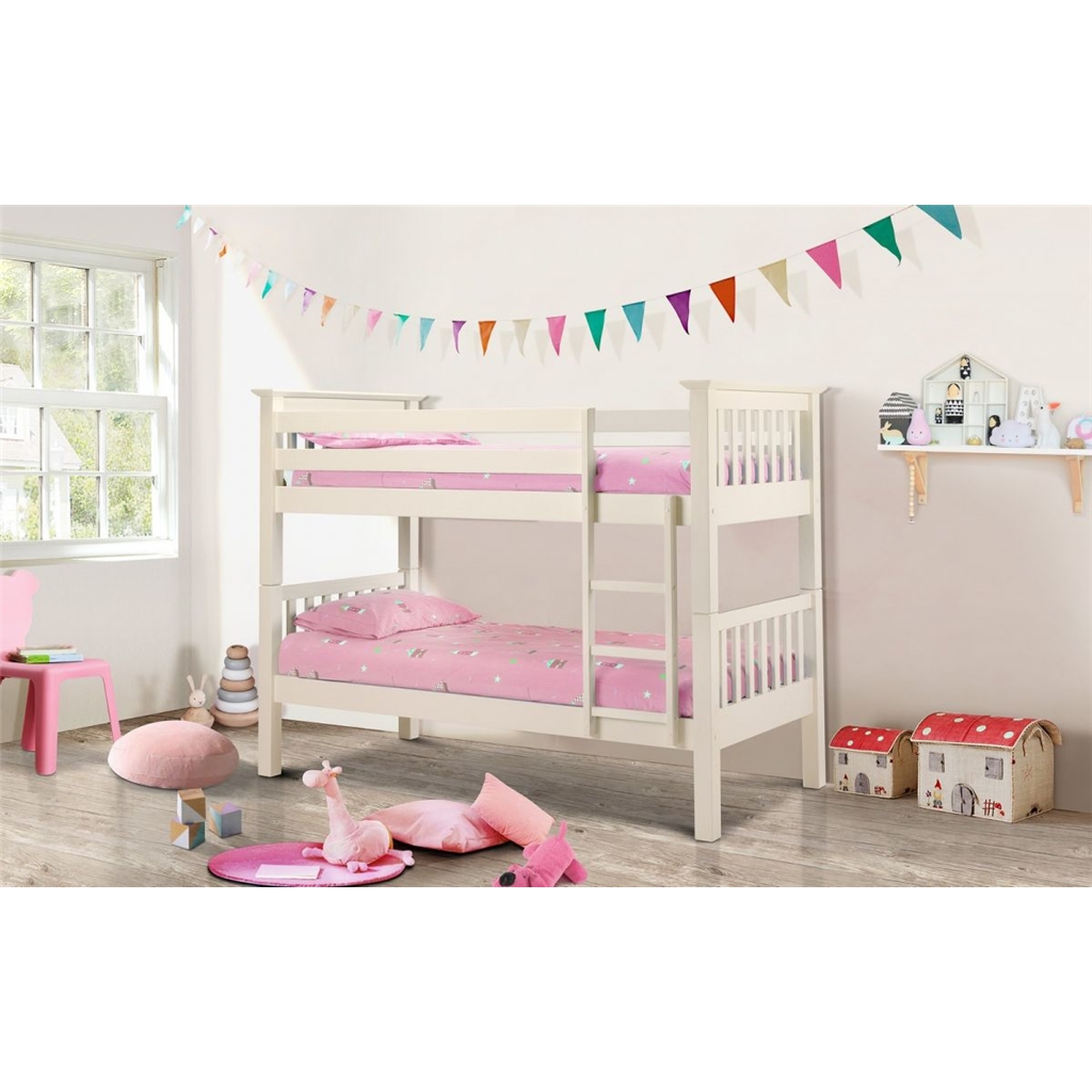 Stone White Finish Shaker Style Bunk Bed, Shaker Bunk Beds