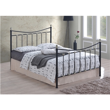 Black Silver Chrome Metal Bed Frame King Size 5ft Move