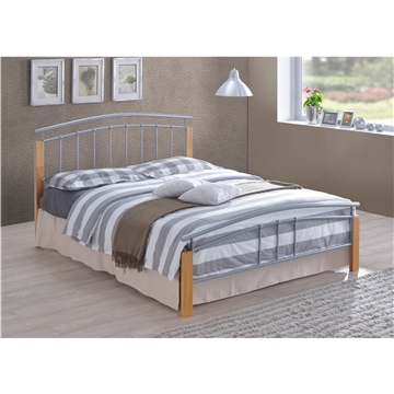 Silver Metal Beech Bed Frame Small Double 4ft Free Next Day Silver Metal Beech Bed Frame Small Double 4ft Free Next Day Delivery