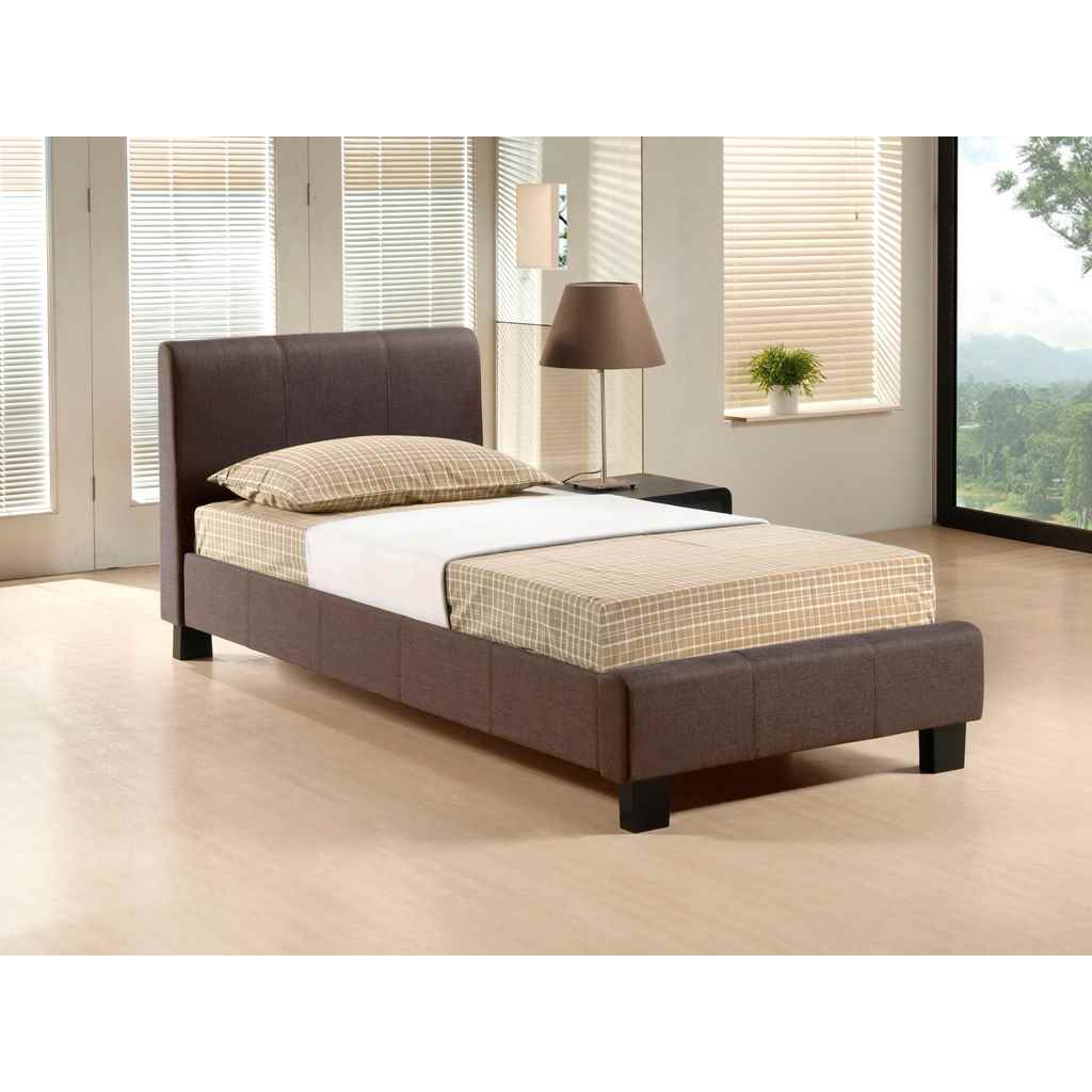 Brown Fabric Bed Frame Single 3ft