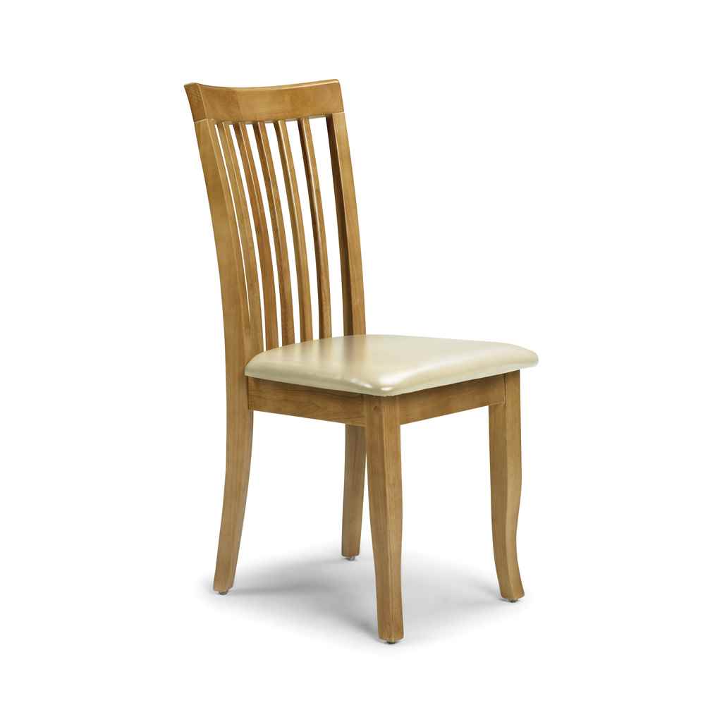 Maple and Cream Faux Leather Dining Chair