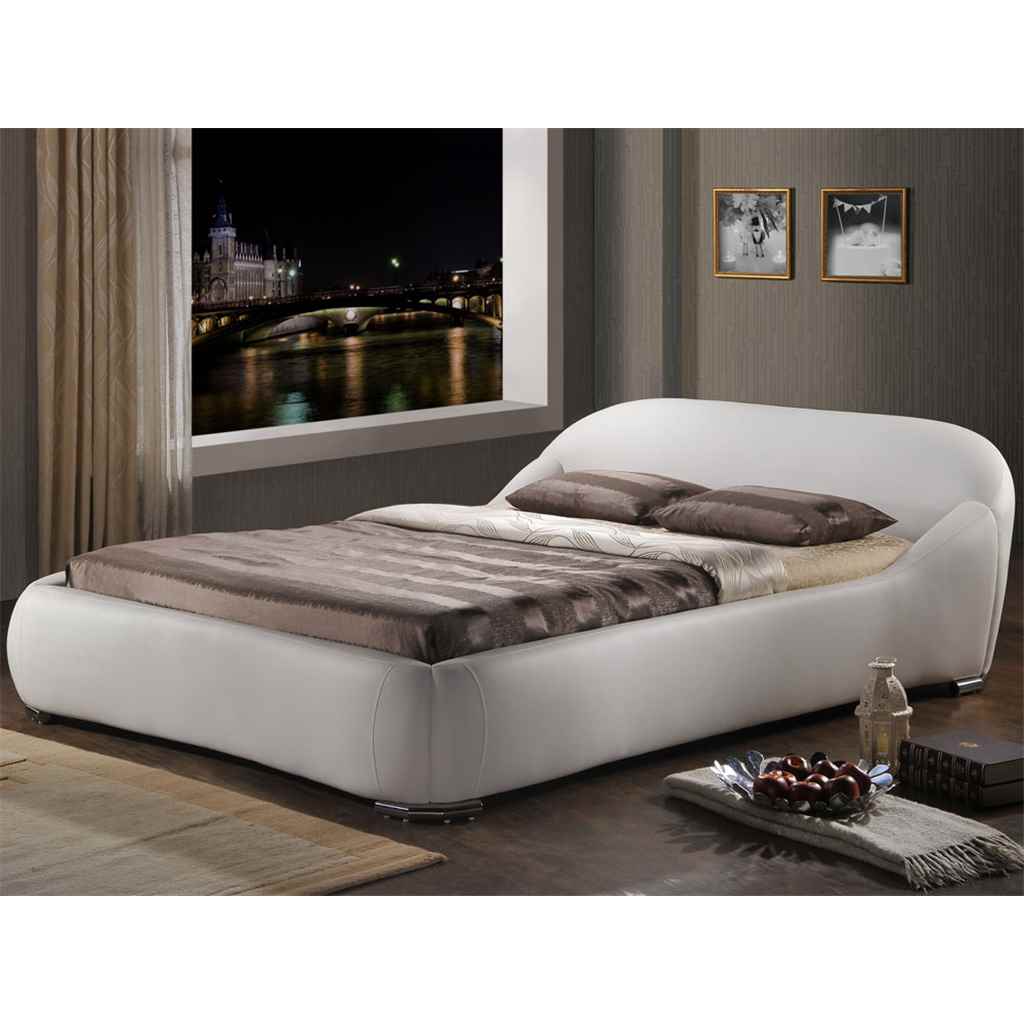 Manhattan White Faux Leather Bed Frame King Size 5ft Free Next Day