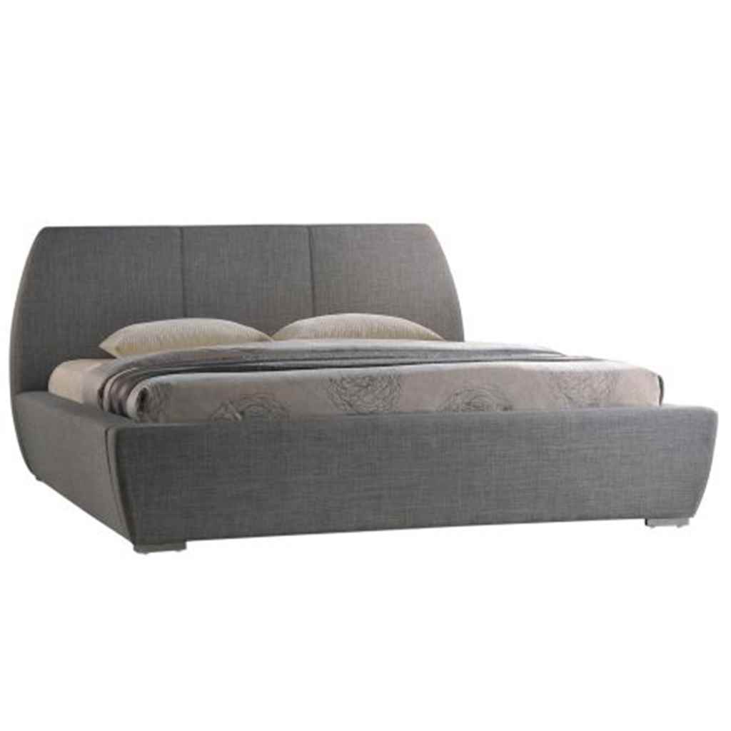 Grey Curved Design Fabric Bed Frame Super King Size 6ft Free Next