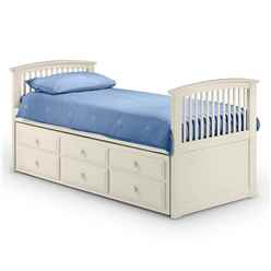 Premium Stone White Finish Cabin Bed 3ft (90cm) - Best Seller