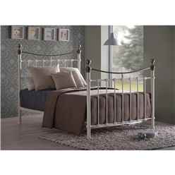 Classic Style Ivory Metal Bed Frame - Double 4ft 6" 