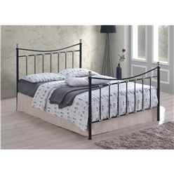 *DISCO 11/11*Black & Silver Chrome Metal Bed Frame - King Size 5ft 