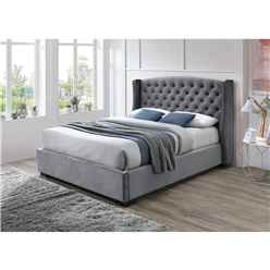 Dark Grey Fabric Ottoman Bed Frame - Double 4ft 6" (167cm)