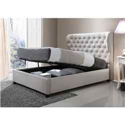 Cream Fabric Ottoman Bed Frame - King Size 5ft (166cm)