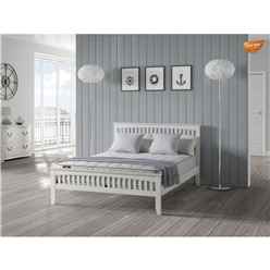 4ft 6" Double Aldershot White Shaker Style Wood Bed Frame - (146cm)