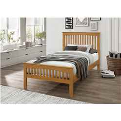 3ft Single Aldershot Oak Shaker Style Wood Bed Frame - (101cm)