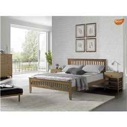 4ft 6" Double Aldershot Oak Shaker Style Wood Bed Frame - (146cm)	