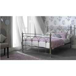 4ft 6" Double Boston Chrome Metal Bed Frame - (149cm)
