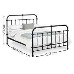Black Satin Curved Metal Bed Frame - King 5ft (150cm)
