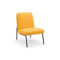 Mustard Cushion Chair with Black Metal Frame