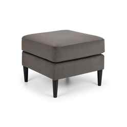 Grey Velvet Square Ottoman 
