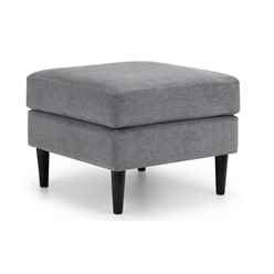 Chenille Fabric Ottoman - Grey