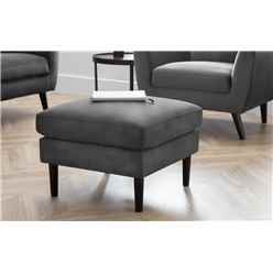 Grey Velvet Ottoman