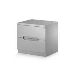 Chic Smoky Grey Bedside Drawer - 2 Drawers