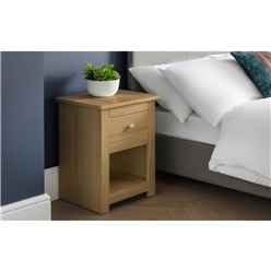 Traditional Waxed Pine Bedside Drawer - 1 Drawer