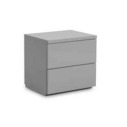 Grey High Gloss Bedside Drawer - 2 Drawers