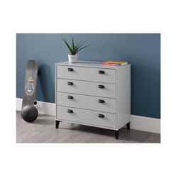 Locker-Style Arctic Grey Chest - 4 Drawers