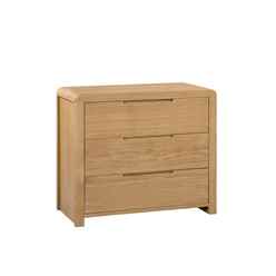 Oak Curve 3 Drawer Chest