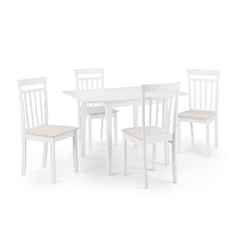 Rufford Dining Table & 4 Coast Chairs - White