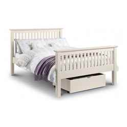 Premium Stone White Finish Shaker Style High Foot End Bed - Double 4ft 6" (135cm) - Best Seller