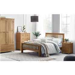Premium Oak Bed with High Footend (MT Mix) - King 5ft (150cm)