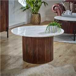 Ruby Mango Wood Coffee Table With Marble Top