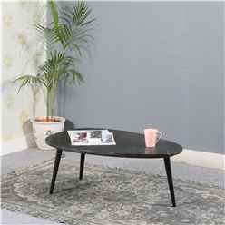 Ruby Coffee Table With Black Marble Top & Metal Legs