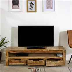 Belgravia Solid Wood Large Tv Cabinet With 3 Drawers