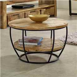 Belgravia Solid Wood & Metal Coffee Table With Shelf