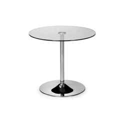 Kudos Chrome and Glass Pedestal Table