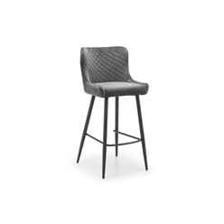 Grey Luxe Velvet Bar Stool