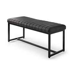 Black Faux Leather Soho Bench