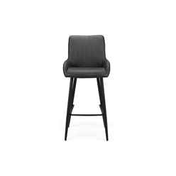 Black Faux Leather Soho Bar Stool
